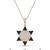 925 Sterling Silver Rose Gold Black & White CZ Hexagram Star of David Pendant Necklace  Set for Women