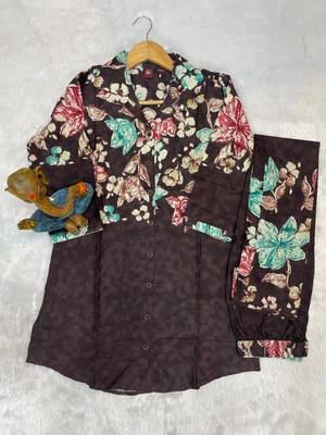 Brown designer festive cotton co-ord set for women 4