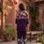 Purple designer festive cotton co-ord set for women