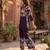 Purple designer festive cotton co-ord set for women
