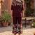 Maroon designer festive cotton co-ord set for women