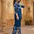 Blue designer festive cotton co-ord set for women