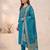 Firozi viscose mango silk kurti pant set with jacquard dupatta