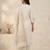 White viscose mango silk kurti pant set with jacquard dupatta