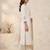 White viscose mango silk kurti pant set with jacquard dupatta