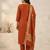 Orange viscose mango silk kurti pant set with jacquard dupatta