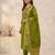 Green viscose mango silk kurti pant set with jacquard dupatta