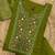 Green viscose mango silk kurti pant set with jacquard dupatta