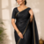 Black Color alpha with beads hand work rich border work Chiffon Saree