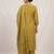 Embroidered mustard mango silk kurti, plazo & dupatta set