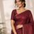 Brown Color alpha with beads hand work rich border work Chiffon Saree