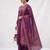 Embroidered purple mango silk kurti, plazo & dupatta set