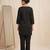 Designer embroidered black rayon co-ord set for women