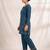 Designer embroidered firozi rayon co-ord set for women