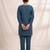 Designer embroidered firozi rayon co-ord set for women