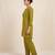 Designer embroidered green rayon co-ord set for women