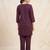 Designer embroidered wine rayon co-ord set for women