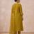  cotton designer mustard anarkali kurti set with embroidery dupatta
