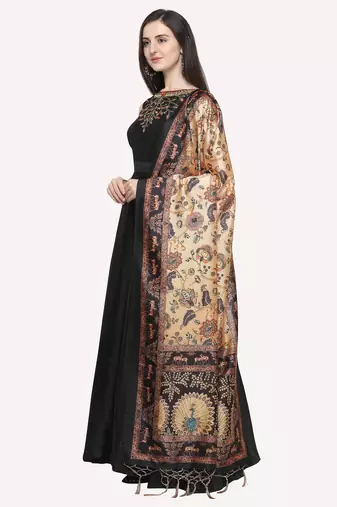 Digital print assam silk dupatta for women and girls to wear on gown chaniya choli kurti etc
