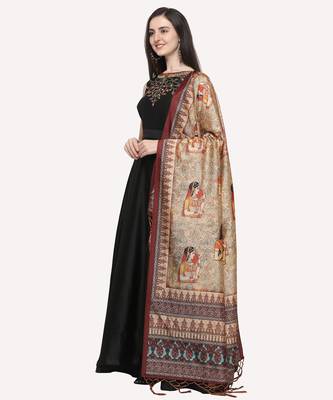 Digital print assam silk dupatta for women and girls to wear on gown chaniya choli kurti etc 1