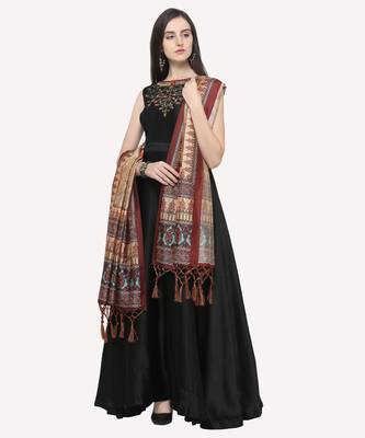 Digital print assam silk dupatta for women and girls to wear on gown chaniya choli kurti etc 2