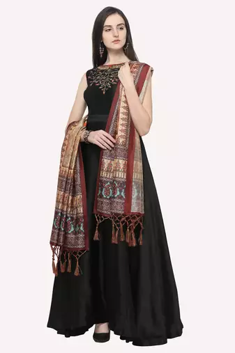 Digital print assam silk dupatta for women and girls to wear on gown chaniya choli kurti etc