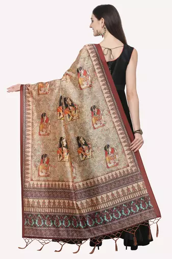 Digital print assam silk dupatta for women and girls to wear on gown chaniya choli kurti etc