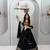 NAVRATRI BLACK COTTON GAMTHI & MIRROR LACE WORK LEHENGA SET
