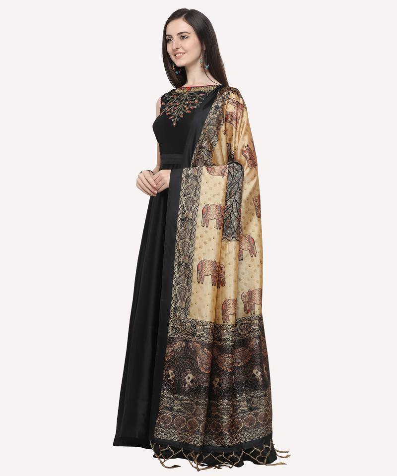 Digital print assam silk dupatta for women and girls to wear on gown chaniya choli kurti etc