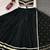 NAVRATRI BLACK COTTON GAMTHI & MIRROR LACE WORK LEHENGA SET