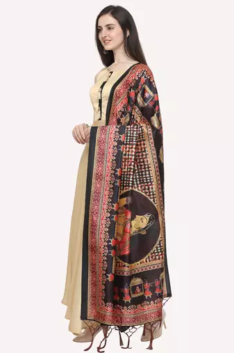 Digital print assam silk dupatta for women and girls to wear on gown chaniya choli kurti etc