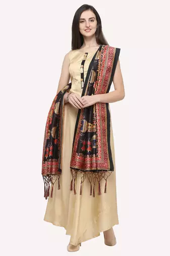 Digital print assam silk dupatta for women and girls to wear on gown chaniya choli kurti etc
