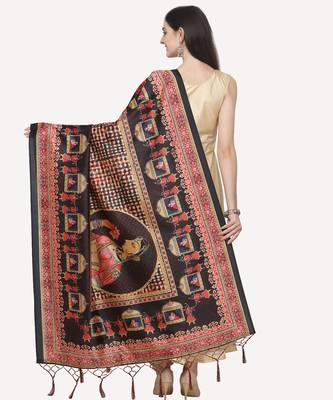 Digital print assam silk dupatta for women and girls to wear on gown chaniya choli kurti etc 3