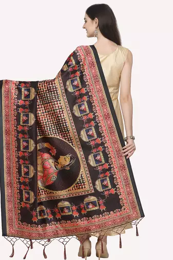 Digital print assam silk dupatta for women and girls to wear on gown chaniya choli kurti etc