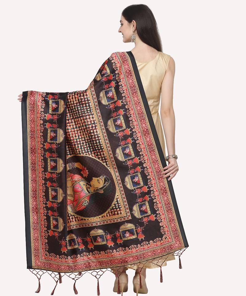 Digital print assam silk dupatta for women and girls to wear on gown chaniya choli kurti etc