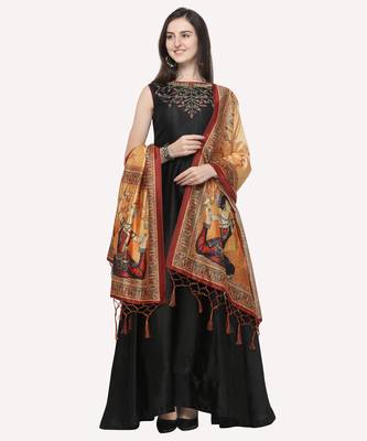 Digital print assam silk dupatta for women and girls to wear on gown chaniya choli kurti etc 2