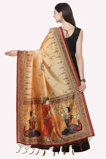 Digital print assam silk dupatta for women and girls to wear on gown chaniya choli kurti etc