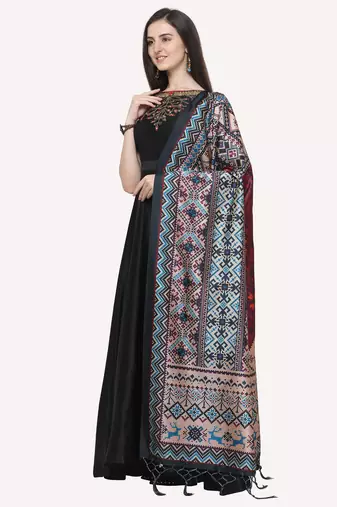 Digital print assam silk dupatta for women and girls to wear on gown chaniya choli kurti etc