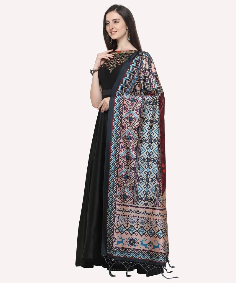 Digital print assam silk dupatta for women and girls to wear on gown chaniya choli kurti etc