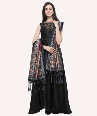 Digital print assam silk dupatta for women and girls to wear on gown chaniya choli kurti etc 2
