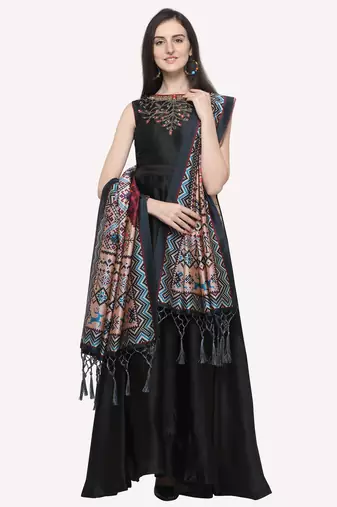 Digital print assam silk dupatta for women and girls to wear on gown chaniya choli kurti etc