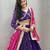 NAVRATRI BLUE FAUX GEORGETTE EMBROIDERED LEHENGA SET
