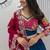 NAVRATRI BLUE COTTON EMBROIDERED LEHENGA SET