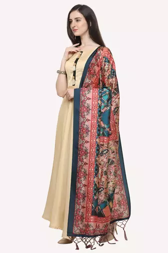 Digital print assam silk dupatta for women and girls to wear on gown chaniya choli kurti etc