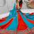 NAVRATRI RED-SKY SOLID FLARED LEHENGA WITH COTTON HANDWORK BLOUSE DUPATTA