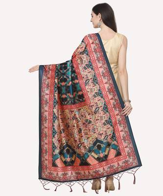 Digital print assam silk dupatta for women and girls to wear on gown chaniya choli kurti etc 3