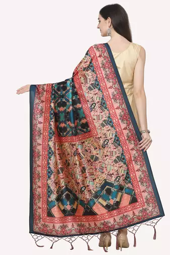 Digital print assam silk dupatta for women and girls to wear on gown chaniya choli kurti etc