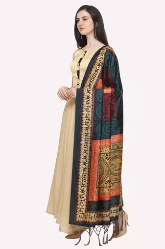 Digital print assam silk dupatta for women and girls to wear on gown chaniya choli kurti etc