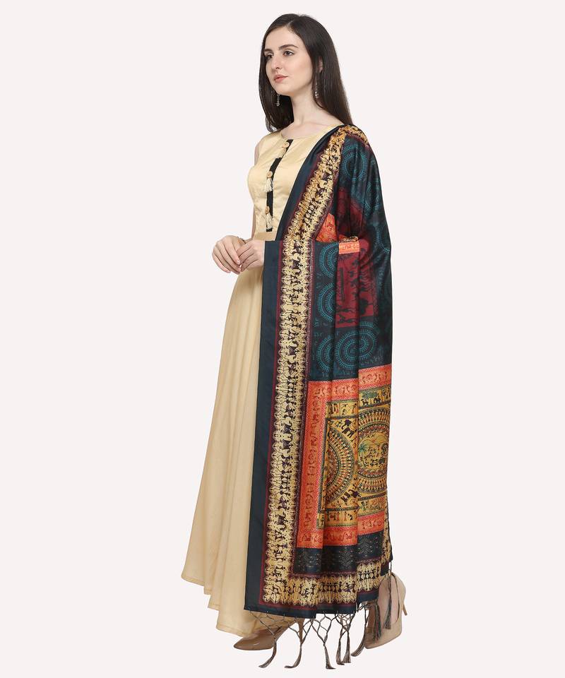 Digital print assam silk dupatta for women and girls to wear on gown chaniya choli kurti etc