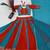 NAVRATRI RED-SKY SOLID FLARED LEHENGA WITH COTTON HANDWORK BLOUSE DUPATTA